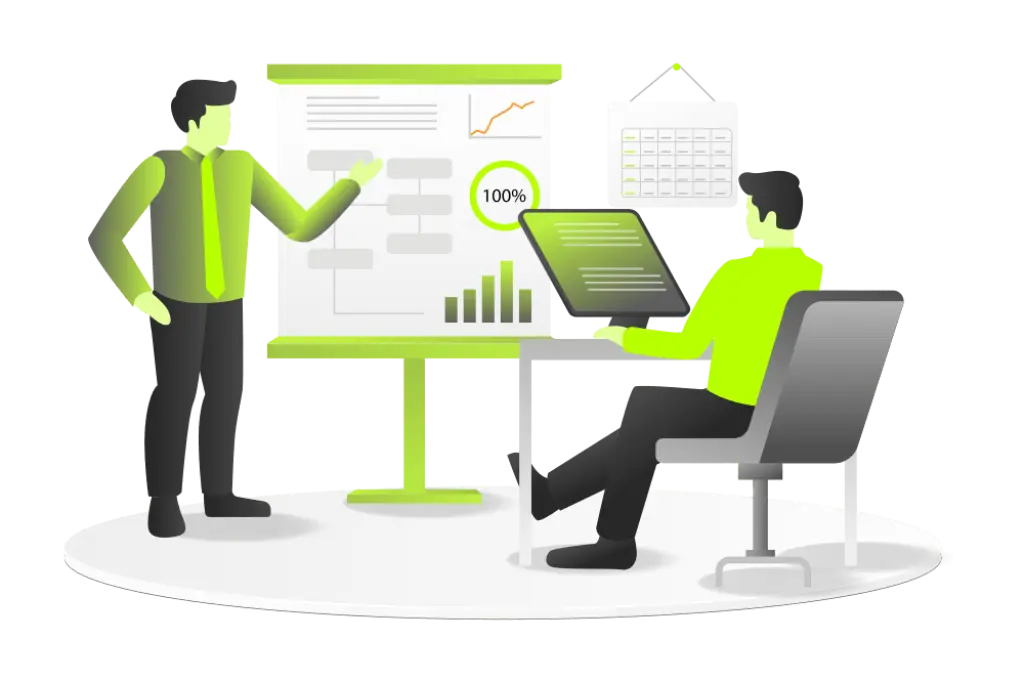 boss is presenting business strategy