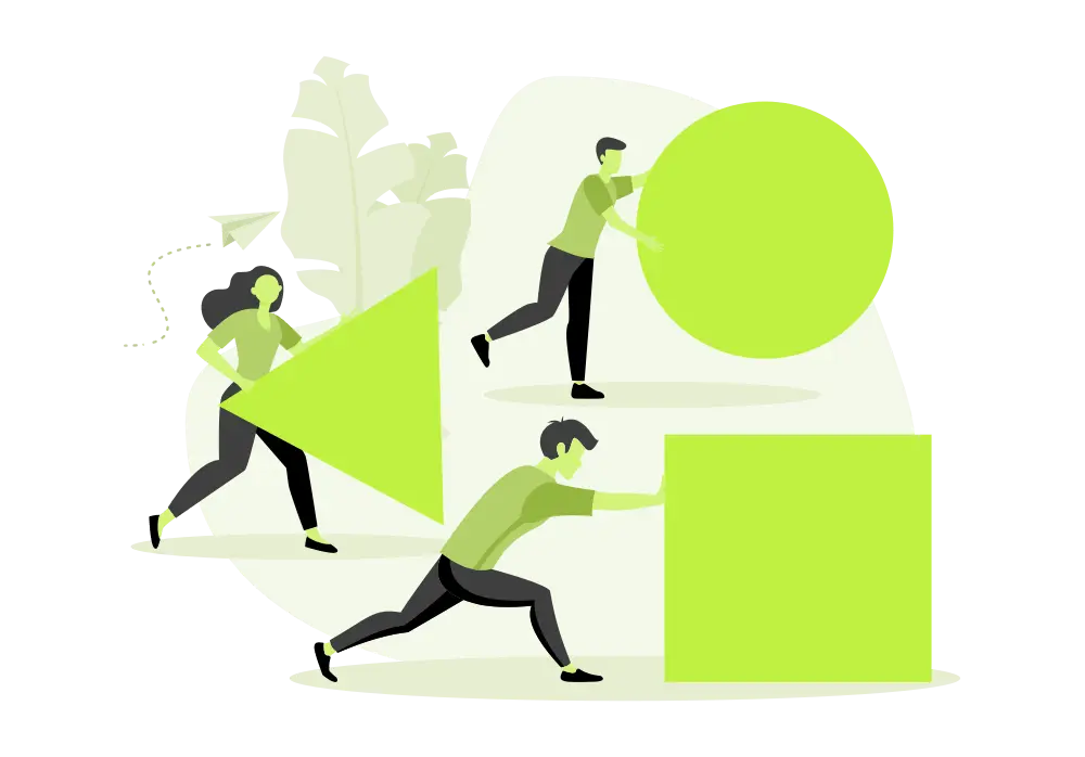 businessman pushing sphere