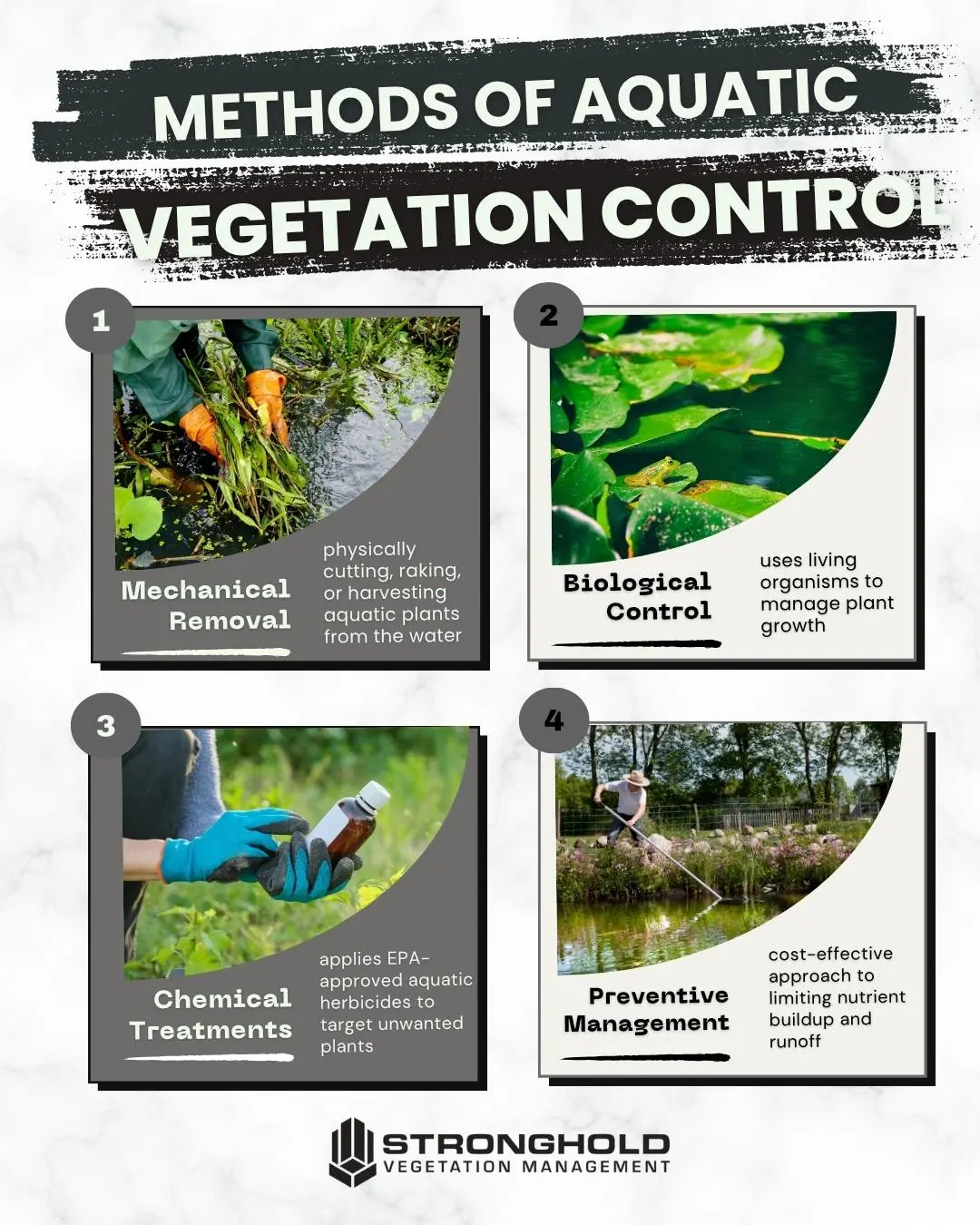 Stronghold Vegetation Management 16710 County Rd 569 Rosharon, TX 77583, USA 281 369 0321 aquatic vegetation control