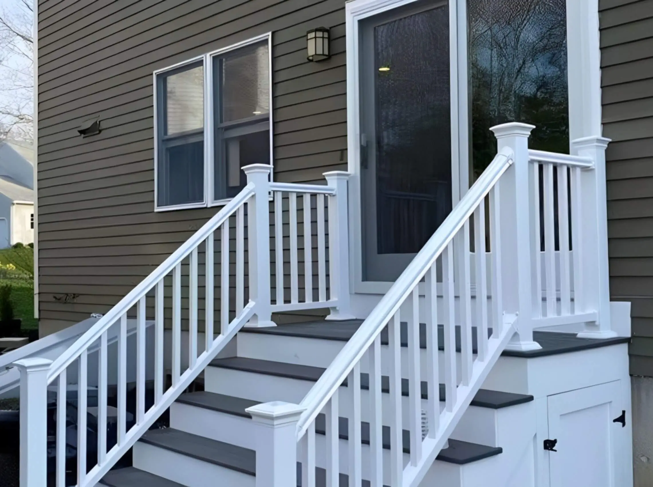 Raised deck with stairs deck installation Framingham MA