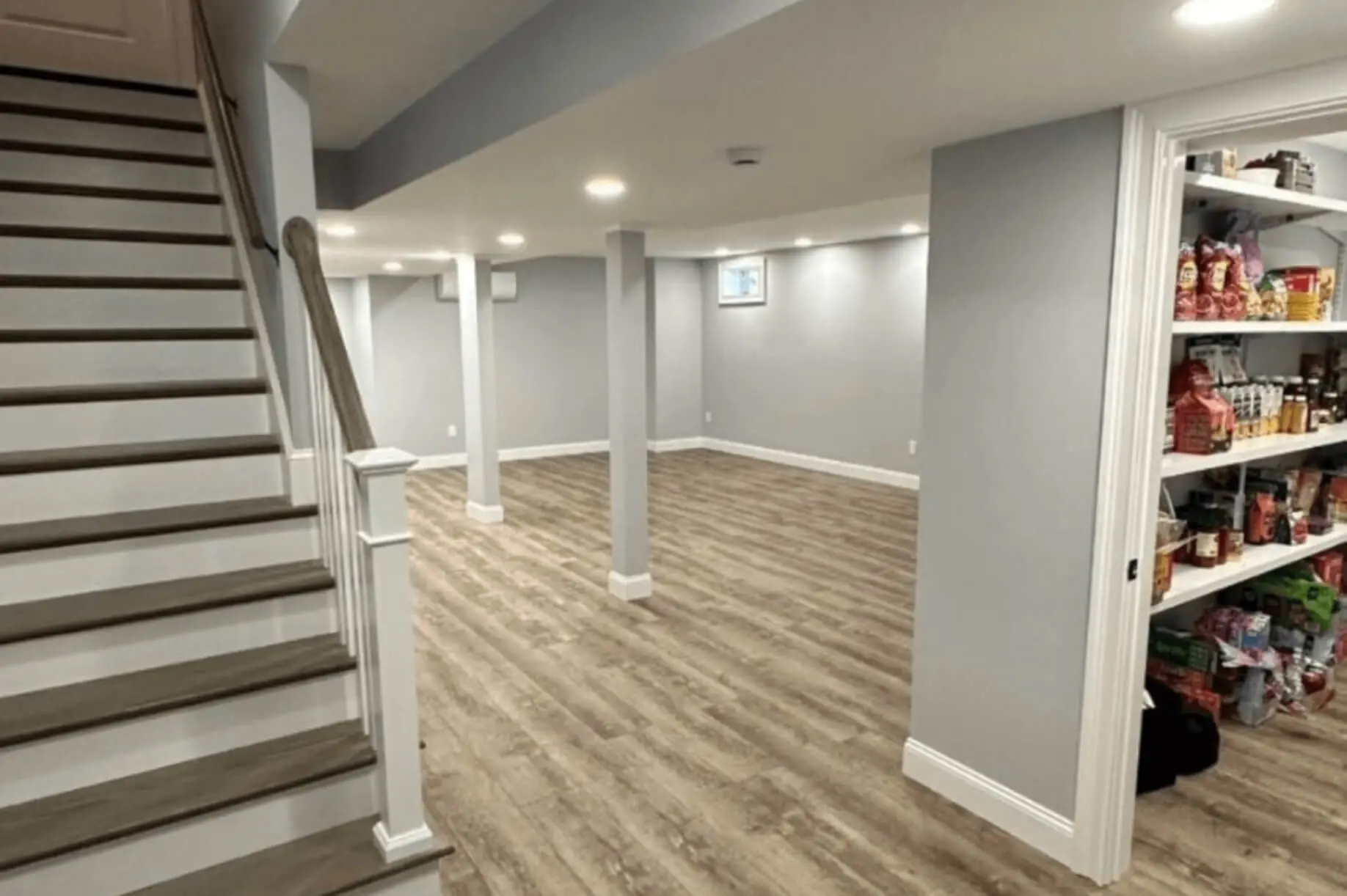 Finished basement with entertainment area – home remodeling Marlborough MA