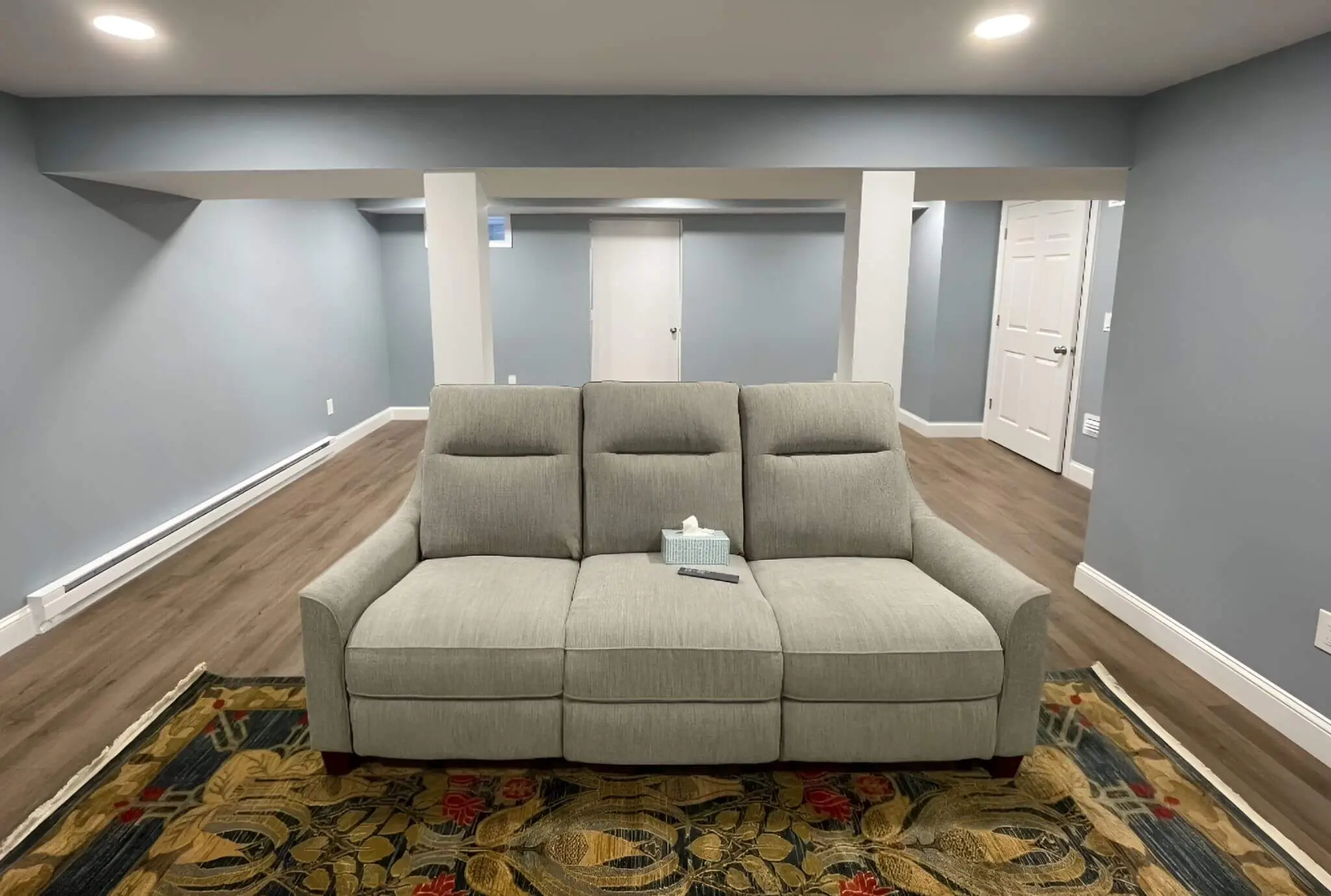 After basement remodeling Framingham MA modern and finished basement