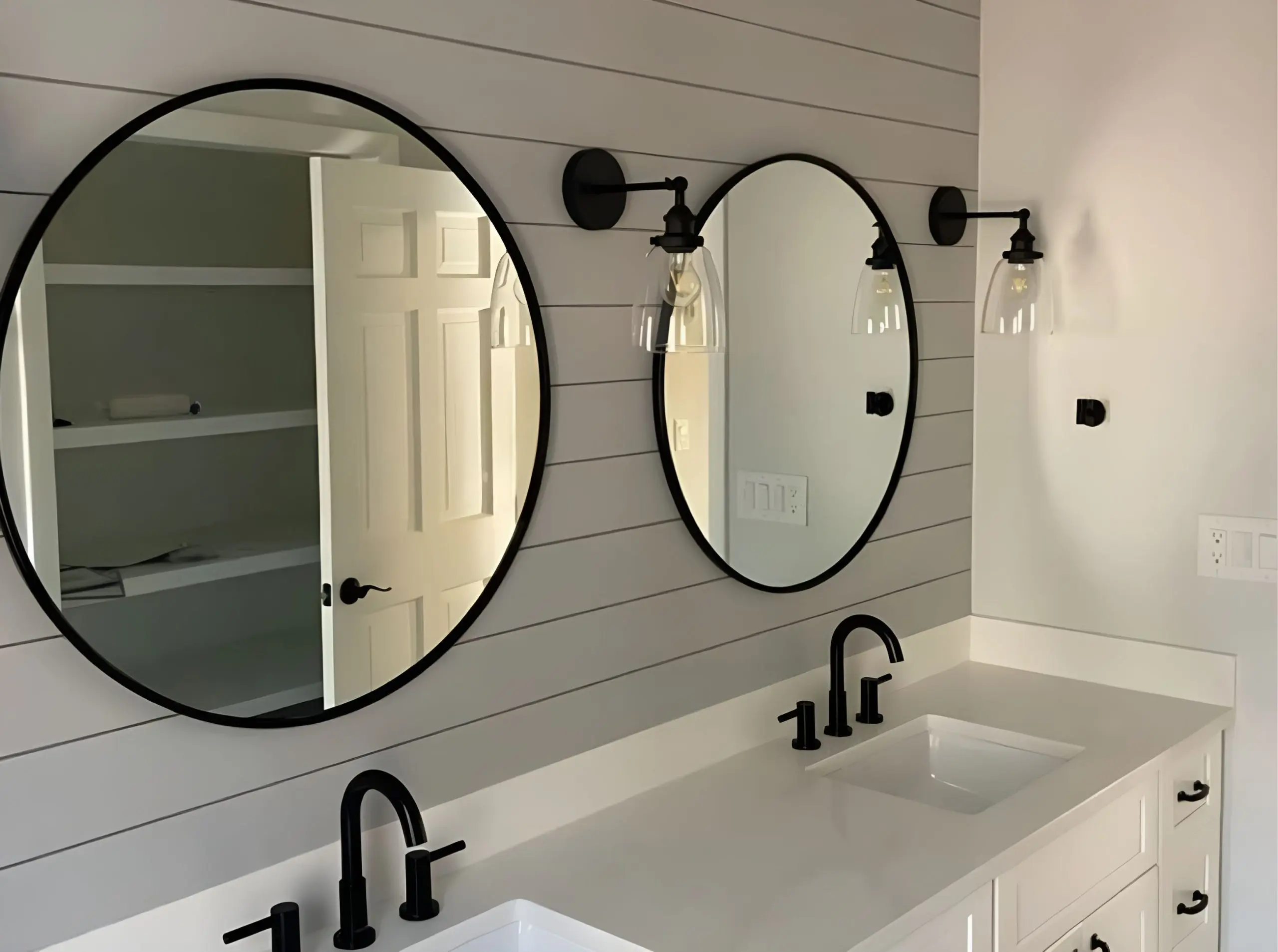 Upgraded vanity in remodeled bathroom
