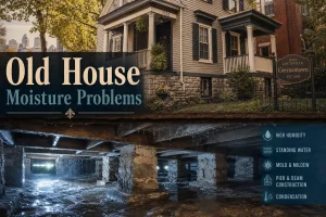 Old Louisville home with crawlspace moisture problems and foundation issues