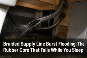 Braided Supply Line Burst Flooding: The Rubber Core That Fails While You Sleep