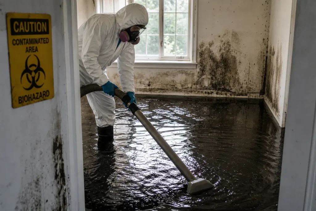 Category 3 black water damage health hazard in Louisville KY