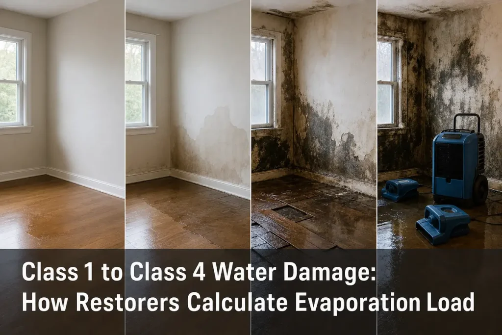 Class 1 to Class 4 Water Damage: How Restorers Calculate Evaporation Load