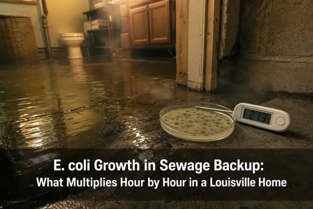 E. coli Growth in Sewage Backup: What Multiplies Hour by Hour in a Louisville Home