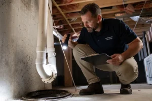 Sewage backup inspection and cleanup service in Louisville KY basement