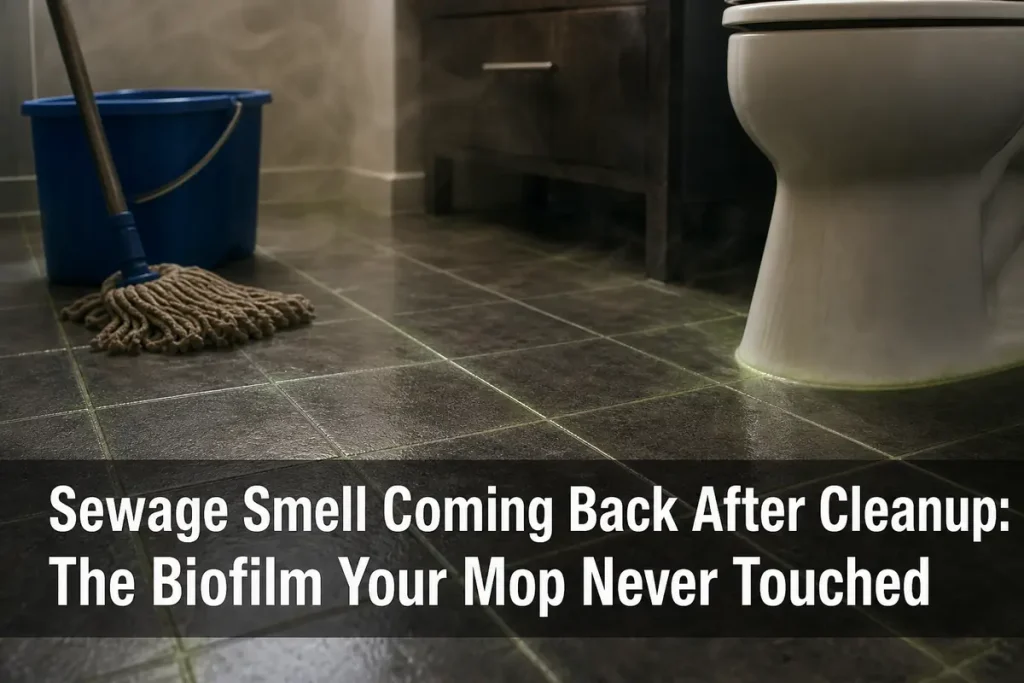 Sewage Smell Coming Back After Cleanup: The Biofilm Your Mop Never Touched