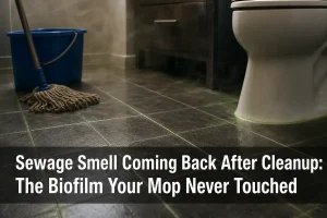 Sewage Smell Coming Back After Cleanup: The Biofilm Your Mop Never Touched