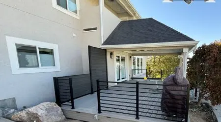 Composite privacy fence project by Diamond Decks