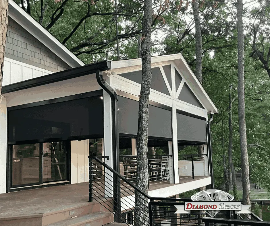 Retractable sun shade installation by Diamond Decks