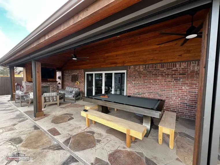 Custom patio cover project by Diamond Decks in San Antonio, TX (project photo 7, view 2)