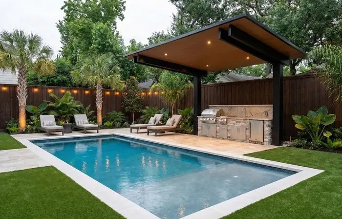 Aluminum Patio Cover - Open Frame Cantilever, Natural Oak Insulated Roof Open frame cantilever aluminum patio cover with natural oak insulated roof panels by Diamond Decks San Antonio