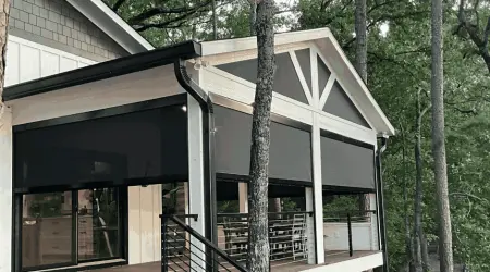 Retractable sun shade installation by Diamond Decks