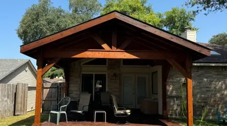 Custom patio cover project by Diamond Decks in San Antonio, TX (project photo 27)
