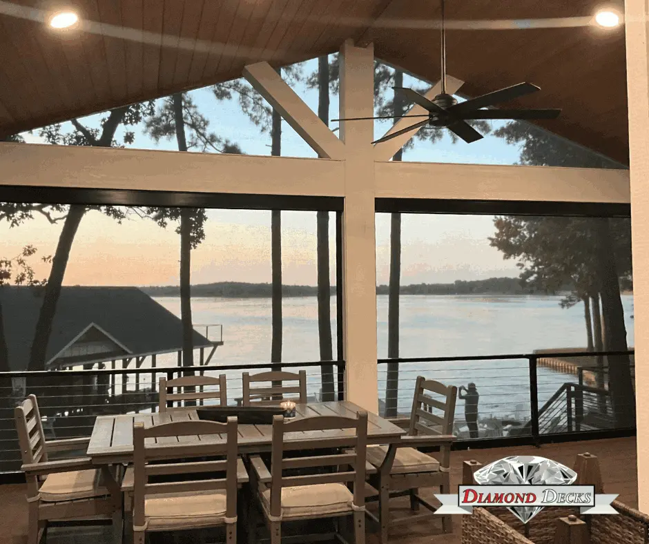 Retractable sun shade installation by Diamond Decks