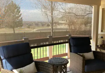 Motorized patio sun shade by Diamond Decks