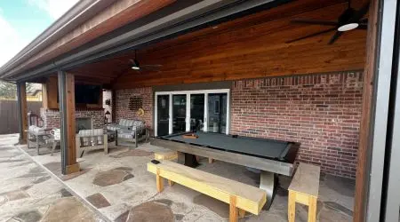 Custom patio cover project by Diamond Decks in San Antonio, TX (project photo 7, view 2)