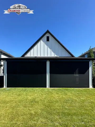 Retractable sun shade installation by Diamond Decks