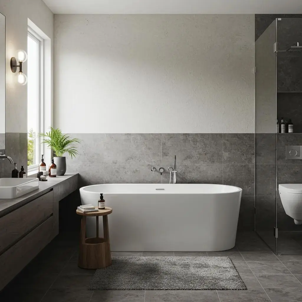 Spa-inspired bathroom with modern fixtures and eco-friendly materials