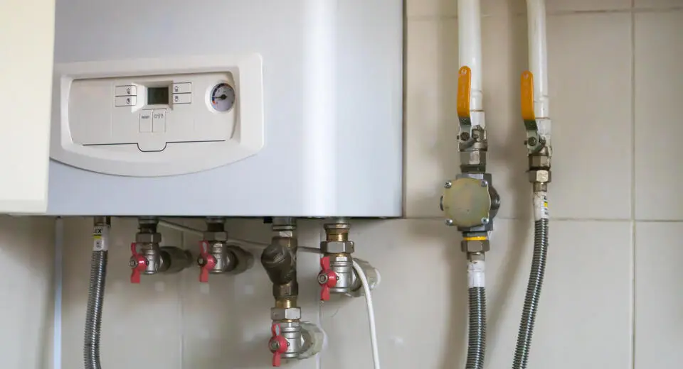 boiler vs furnace-close up of a boiler unit in a home