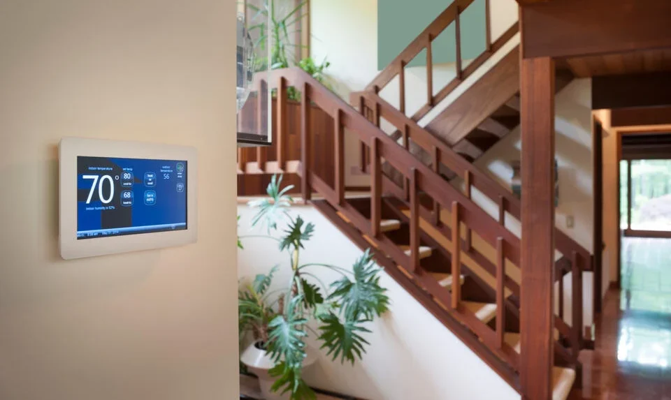 view of thermostat in living room gaithersburg