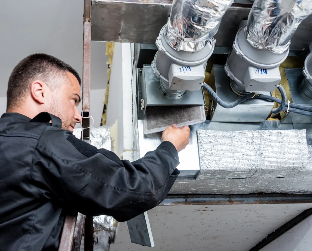 replacing filter for air duct