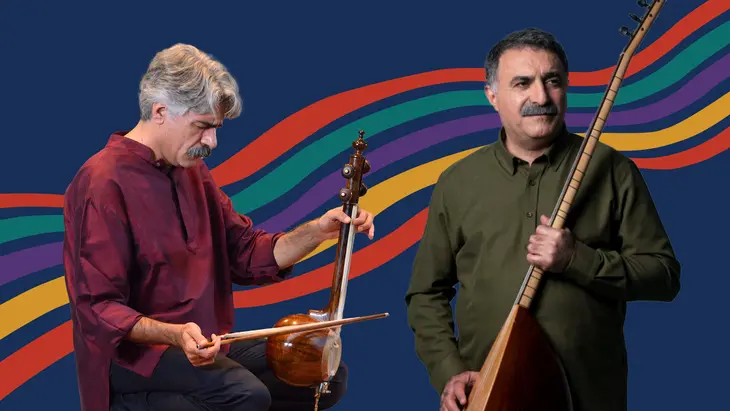 Two men performing onstage