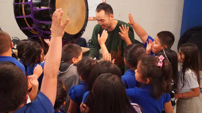 1 Three kids playing with musical instruments