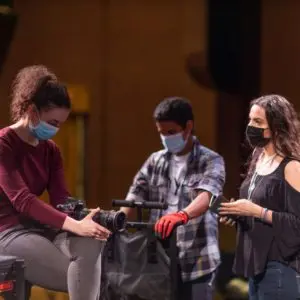 Crew checks equipment - Sarah Jane