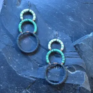 Shaded Green Telephone Wire Earrings