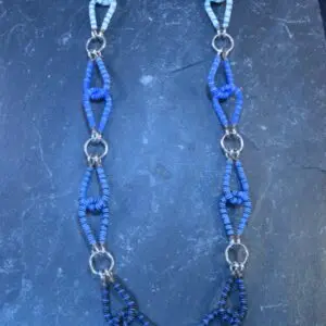 Shaded Blue Telephone Wire Necklace