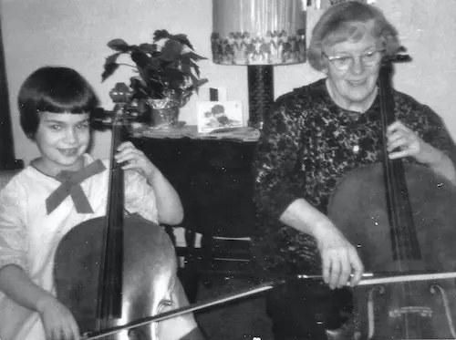Judy Stone, age 7 and a half, at the piano, January 1967
