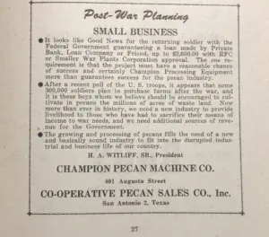 An archived advertisement from a TPGA Proceeding from after WWII.