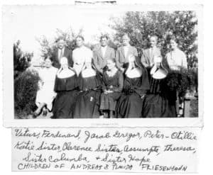Portrait of Andreas and Placida Friesenhahn's 13 children when they were adults.