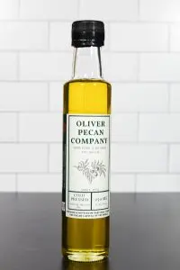 Cold-pressed pecan oil from Oliver Pecan Company, the ingredient at the center of a new chapter for a Texas heritage crop.