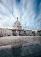 U.S. Capitol on a cloudy day.