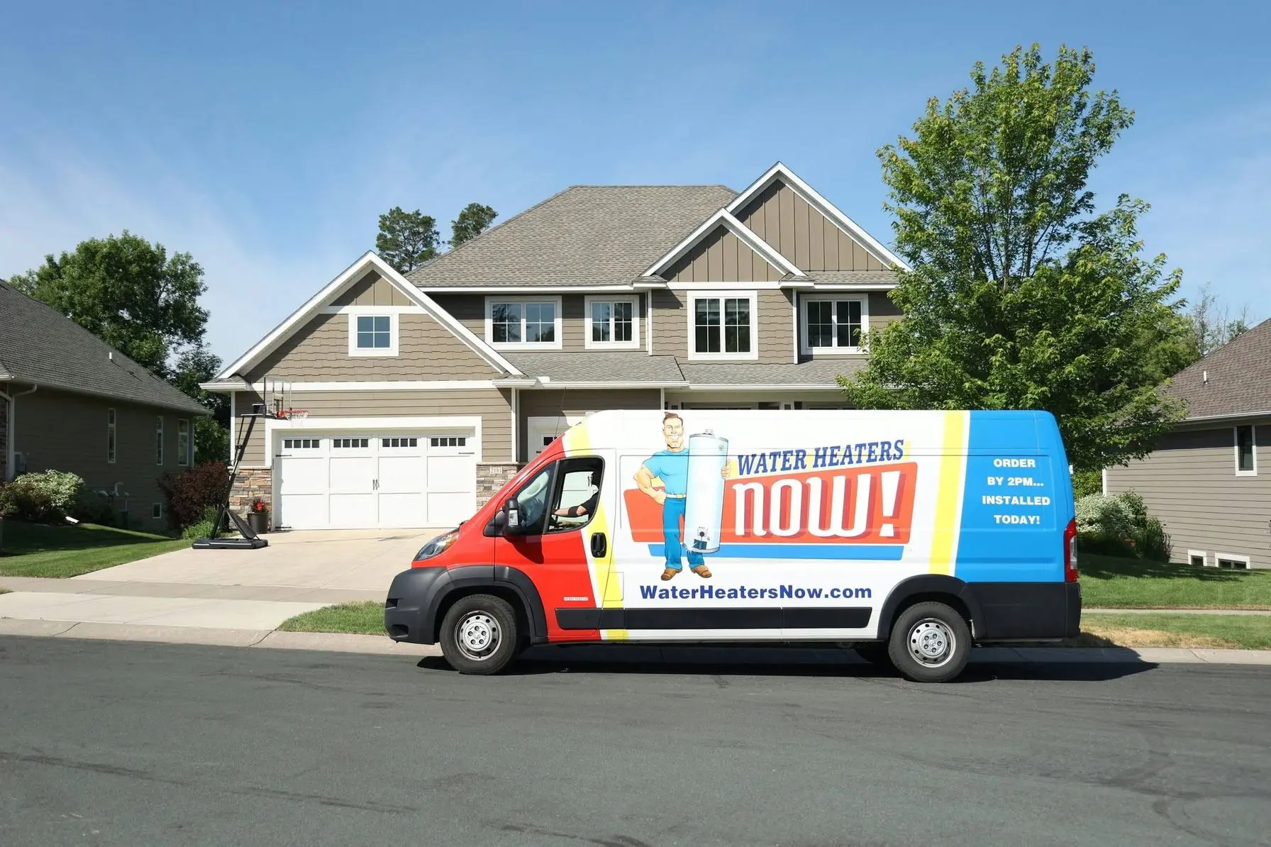 Company Van for Residential Water Heater Services