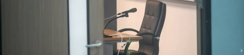 Quiet Office Space with Chair and Microphone
