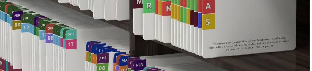 Medical records on shelf