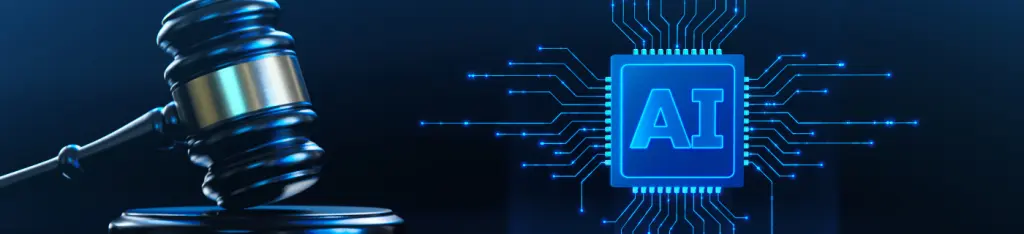 Artificial Intelligence AI and Legal Systems: Judge's Gavel Hammer as a Symbol of Law and Order