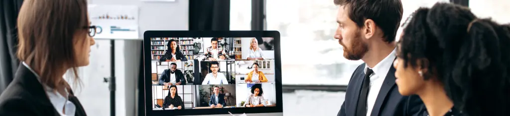 Lawyers and clients on a Zoom call