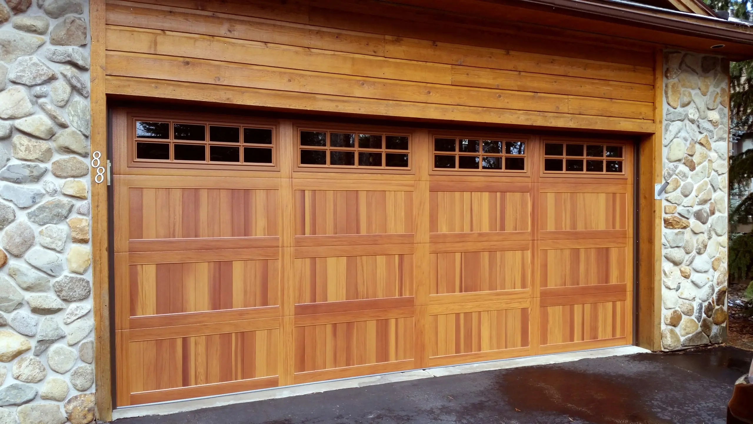 wood look garage doors
