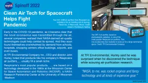 NASA spinoff on air purification technology