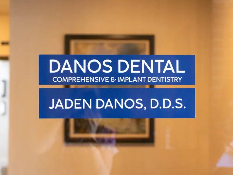 Entrance door to Danos Dental office in Murfreesboro, TN