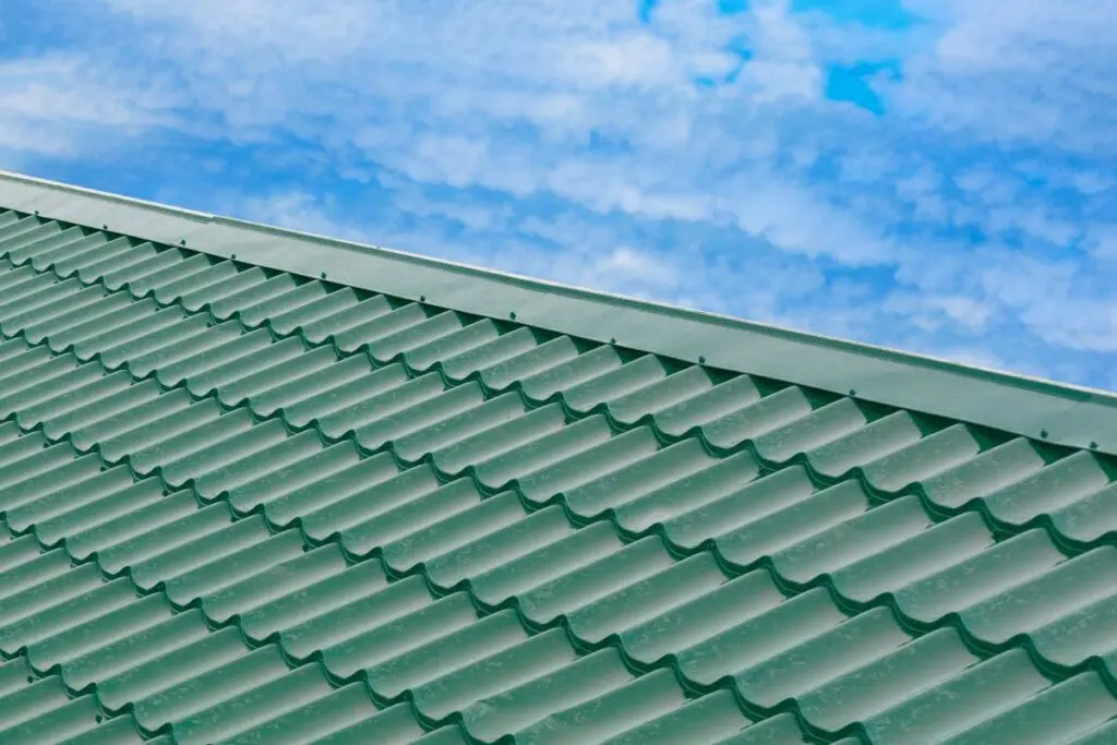 dark green metal shingles large roof
