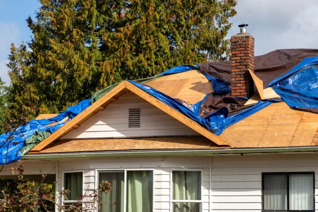 storm damage roof insurance claim tar moving after strong winds