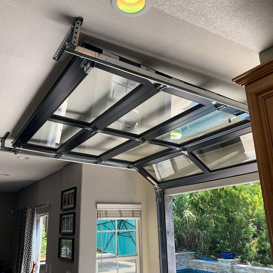 Garage Door Jerks on black view glass